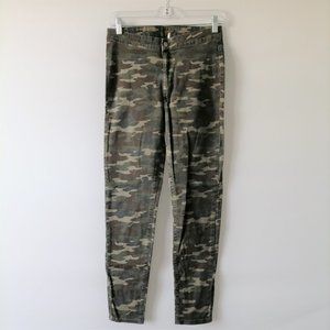 Free People Jeans Womens 27 Skinny Green Camo Size 27